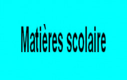 Matières scolaire