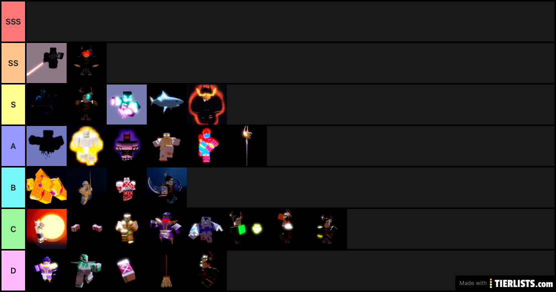 AEJ Obtainable Value Tier List