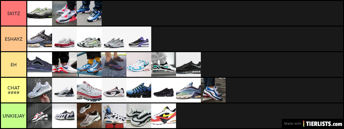 air max list