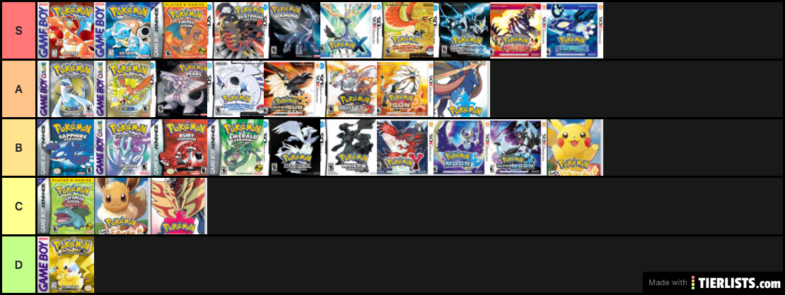 All pokemon games ranked