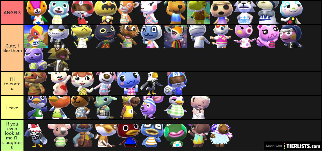 animal crossing tier list