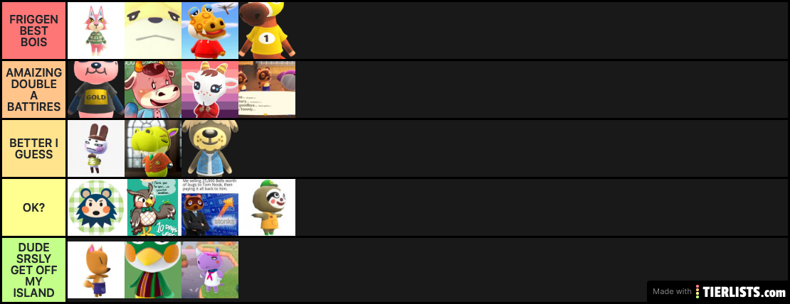 Animal crossing villager list