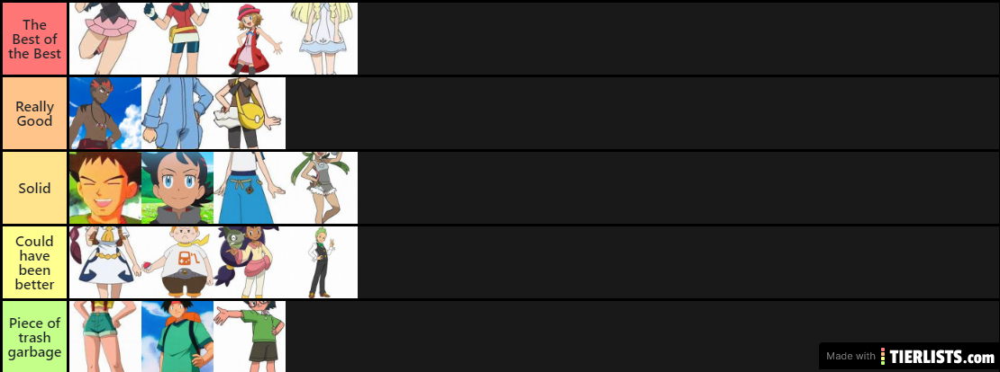 Ash's Comanions Tier list