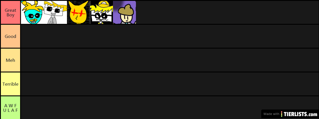 Blamguy's Funhouse Tier List