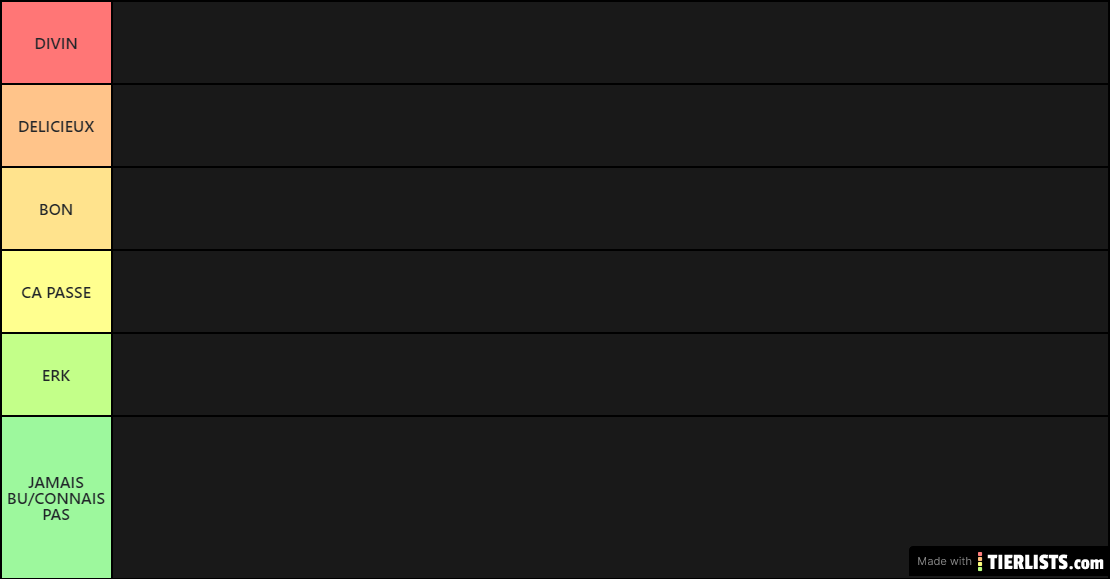 BOISSONS TIERLIST