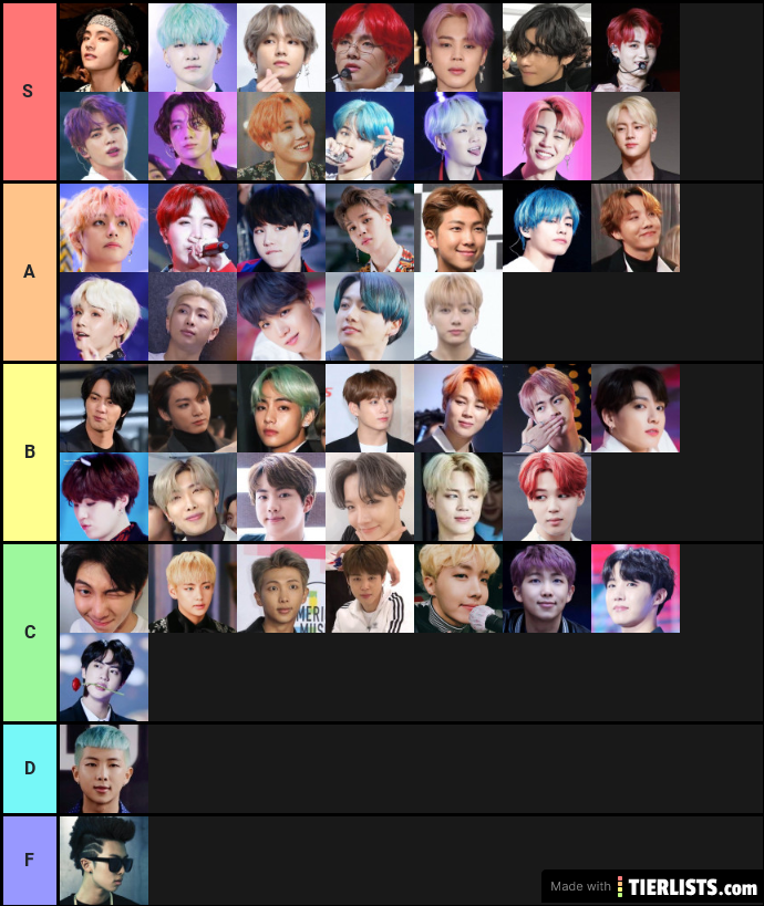 BTS Hair Color Tier List