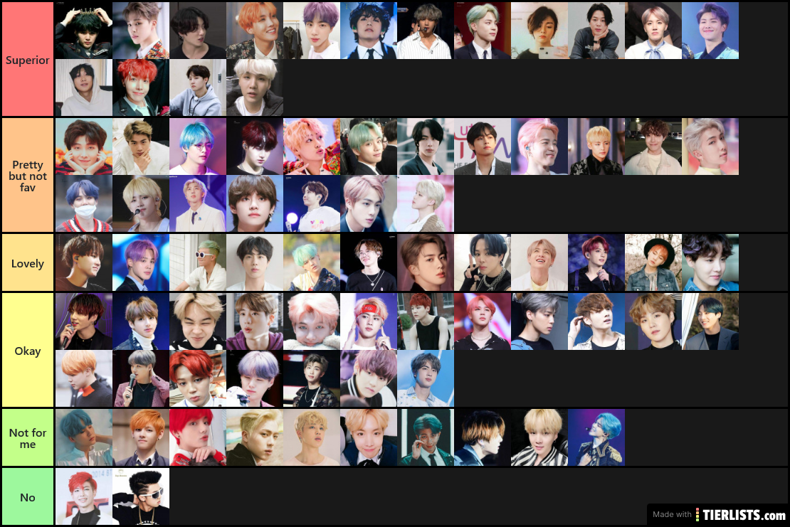 BTS hair colours/styles