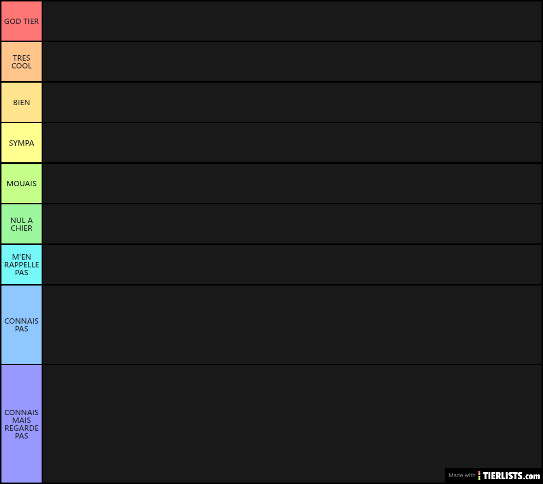 CARTOONS TIERLIST