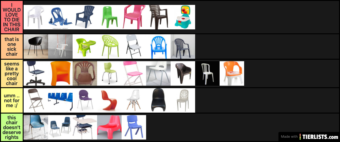 chairs, ranked