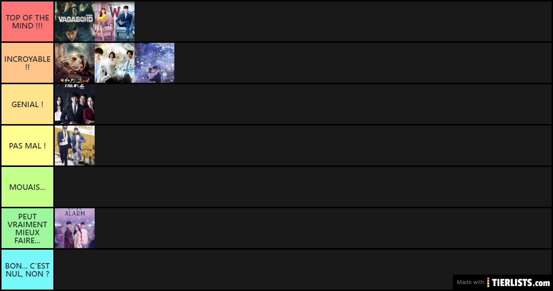 Classement des meilleurs K-DRAMAS (12/04/20 edit)