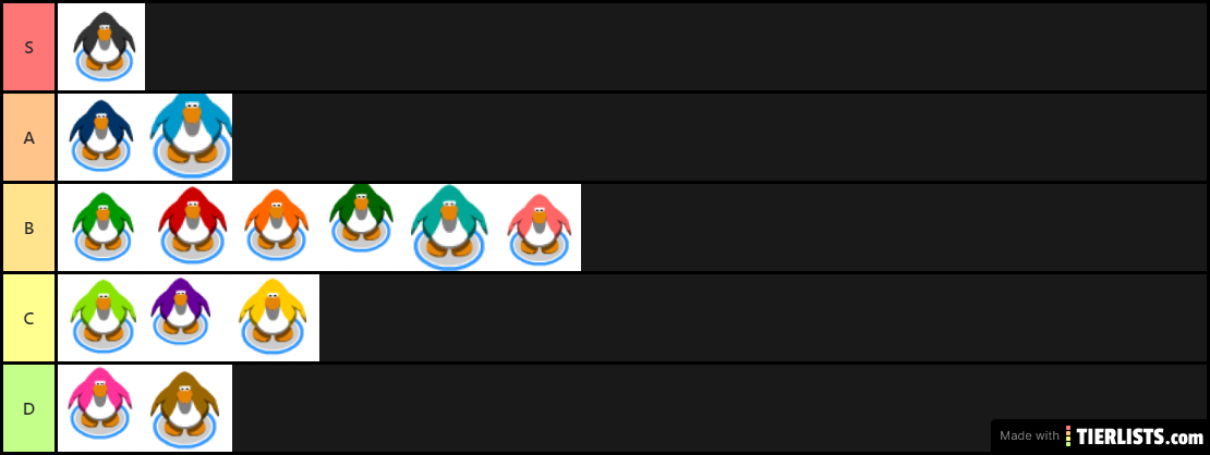 club penguin colours tier