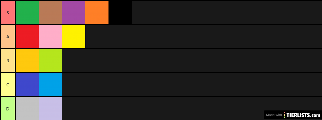 Color tier list