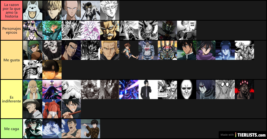 De una ostia tier list