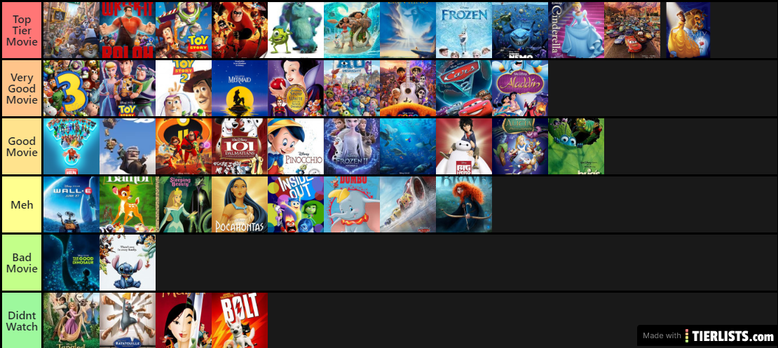 Disney/Pixar movies