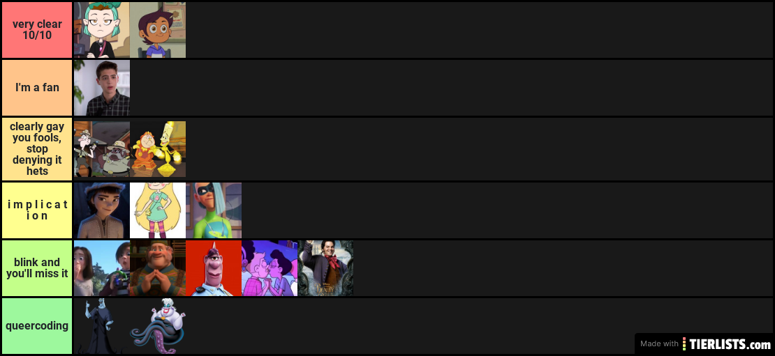 disney's first gay character tier list