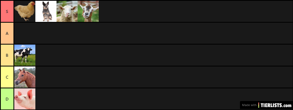 farm animal fuck tier list