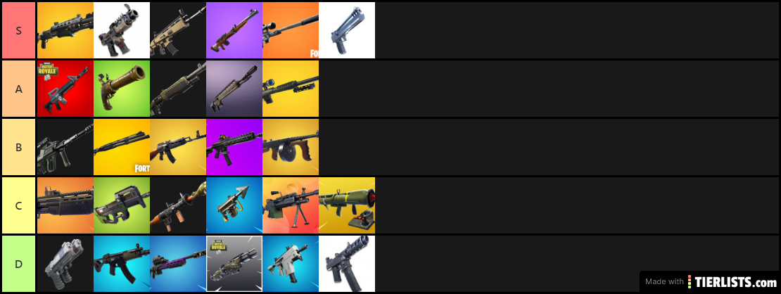 fortnite guns tier list