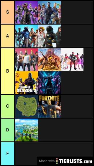 fortnite seasons tier list