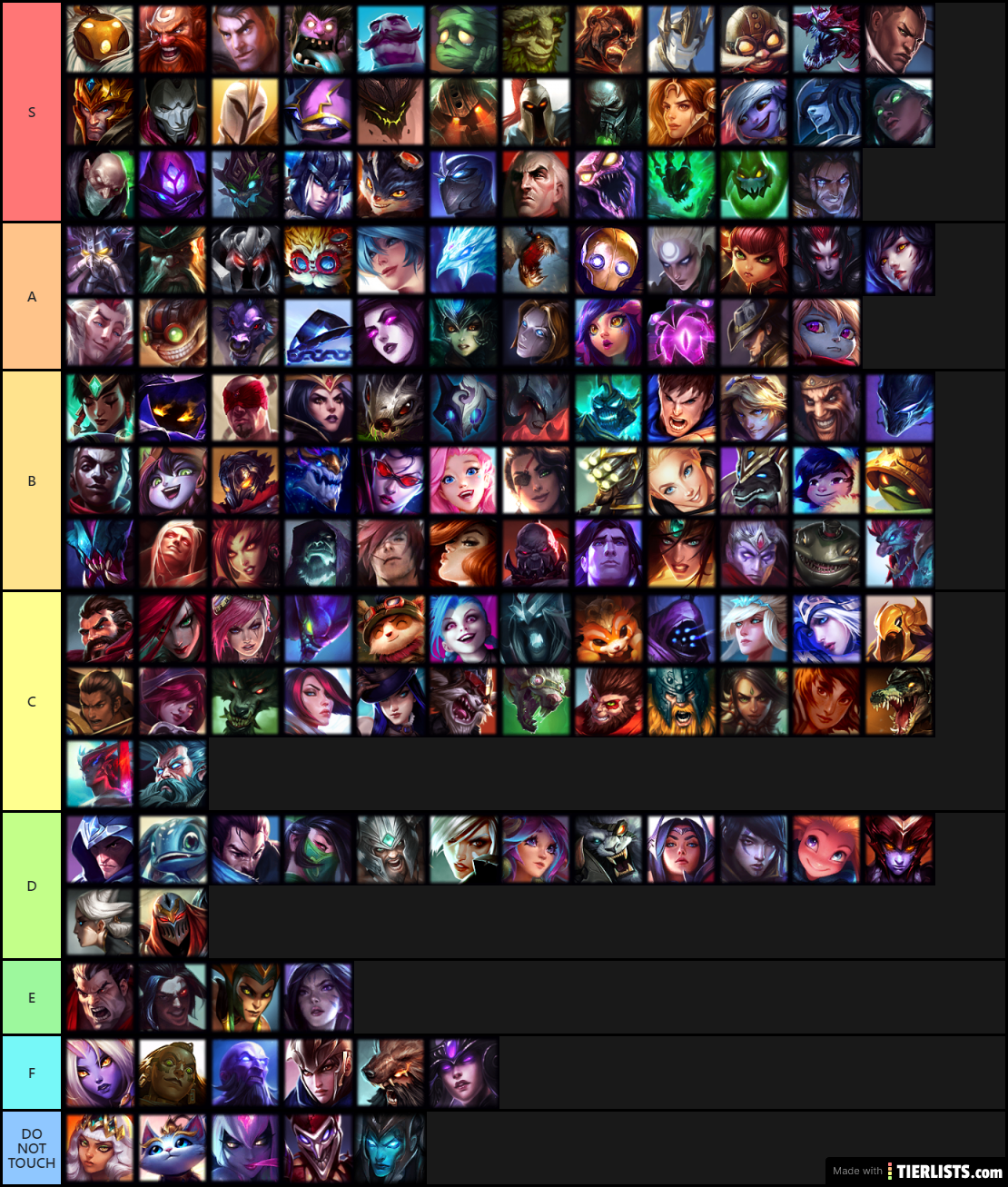 garretts stinky tier list (jk i love him)