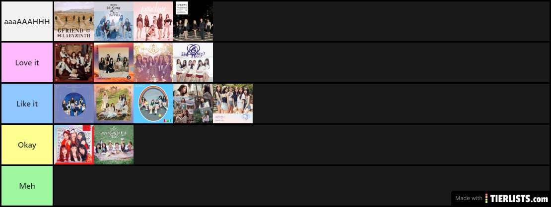 GFriend Albums (up to Walpurgis Night)