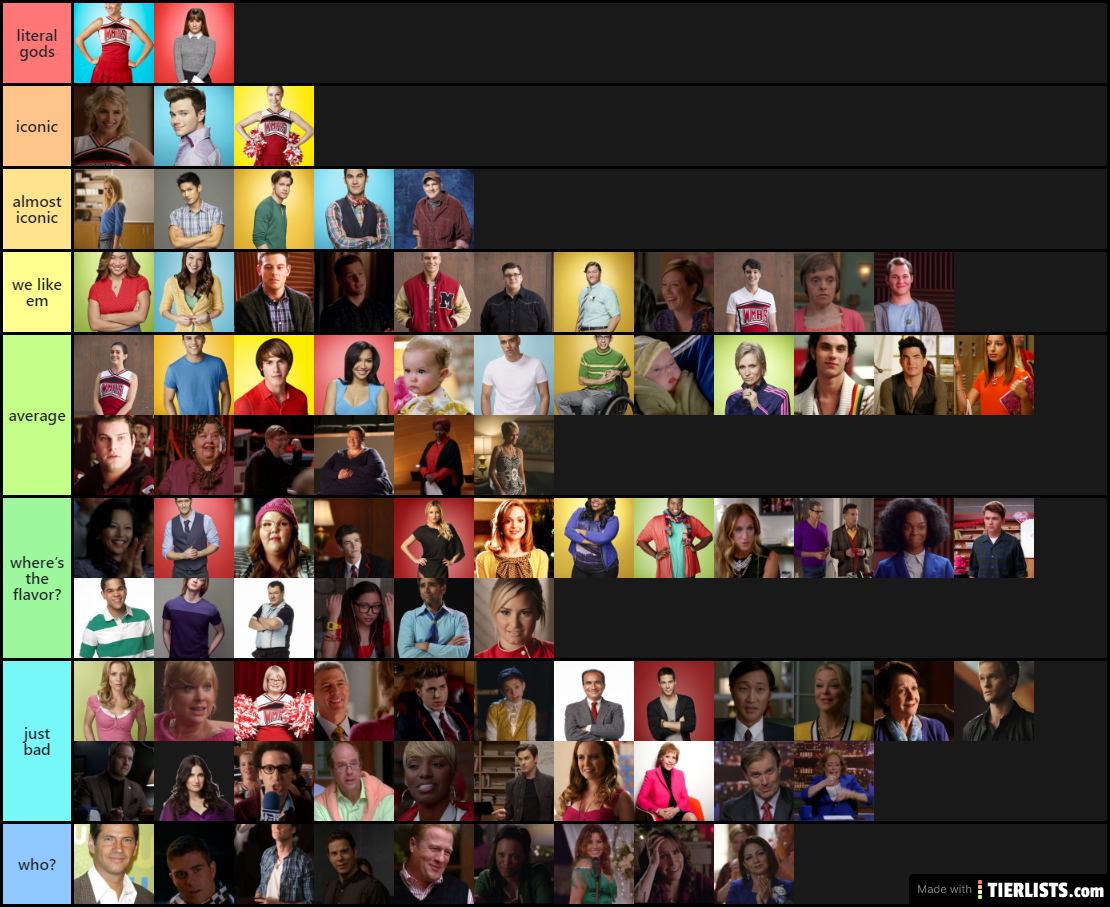 glee, all characters