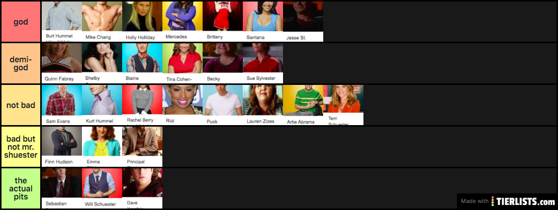 glee tier list