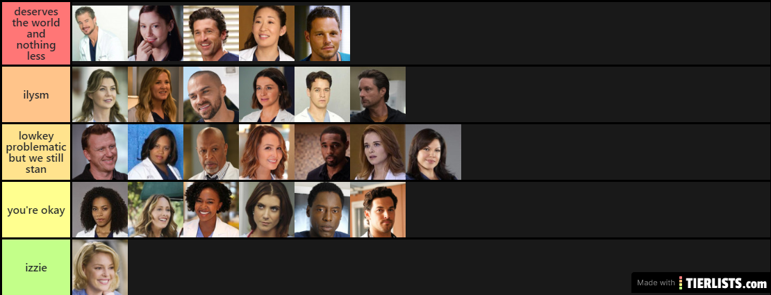 grey's anatomy characters