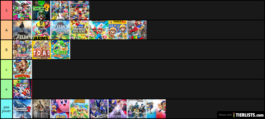 jeux switch tierlist