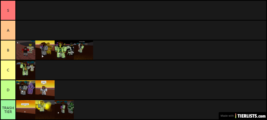 Just Bizarre tier list
