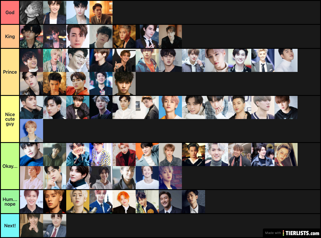 Kpop Dude Visuals Tier List