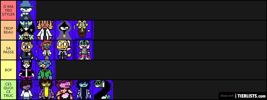 la meilleure tier list AU DELTARUNE