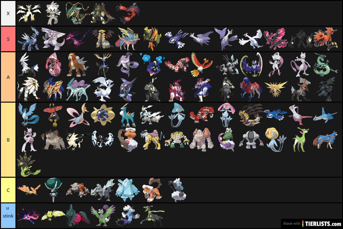 legendary pokeman tier list(up to date)