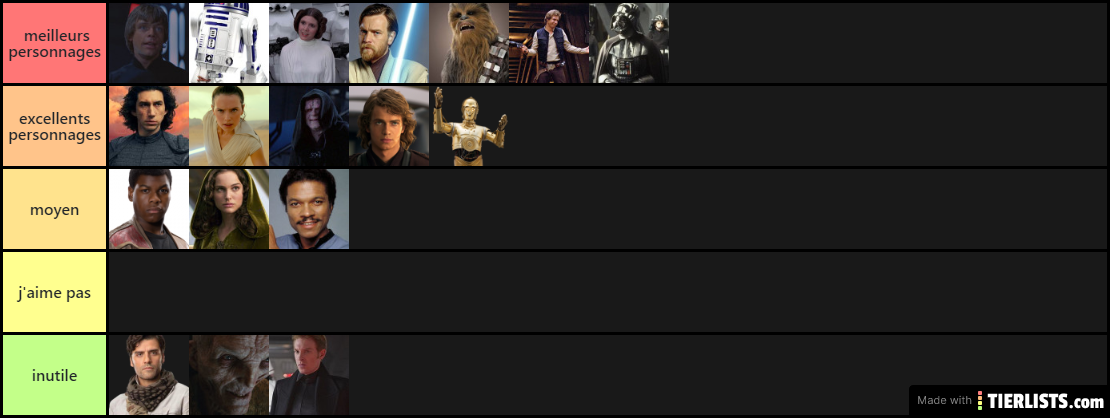 liste de Joan star wars