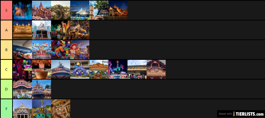 Magic Kingdom Attractions Tier List