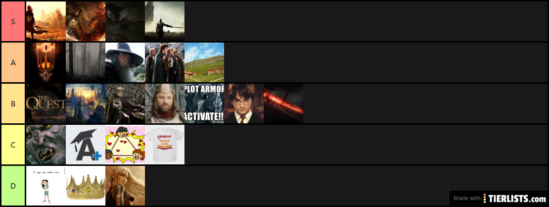 My Fantasy Trope Tier List (Favorite to least favorite)