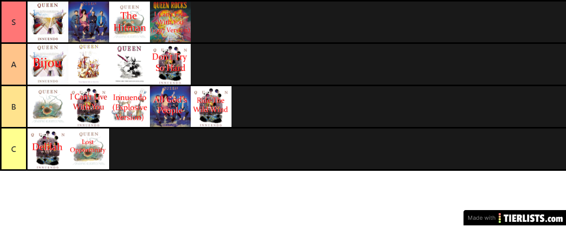 My Innuendo Tier List