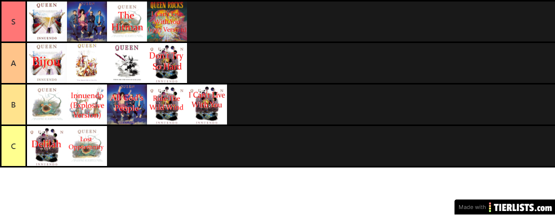 My Innuendo Tier list