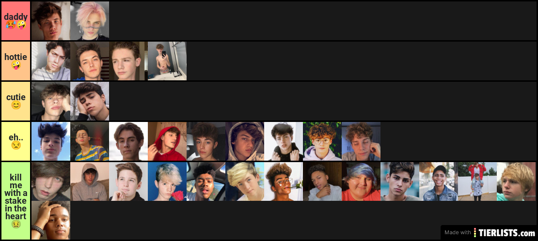 my tierlist of tiktok boy ranks