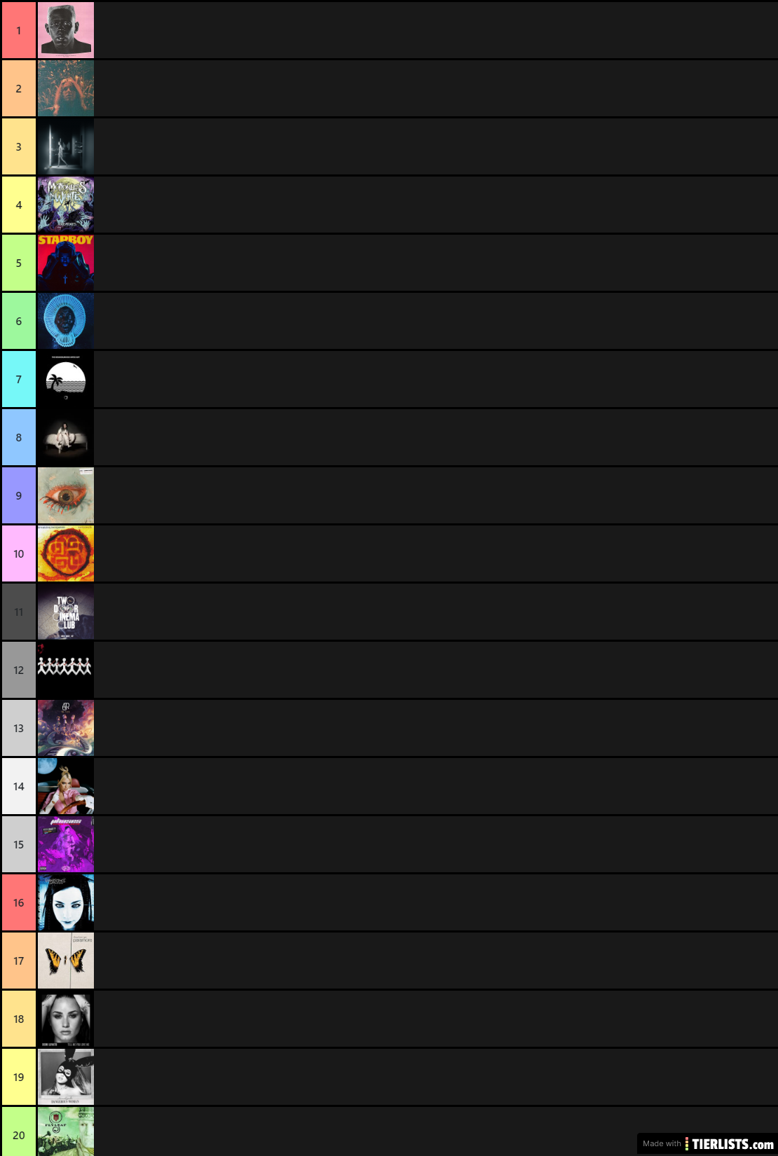 Nate's Wacky Tacky Fun Times Tier List
