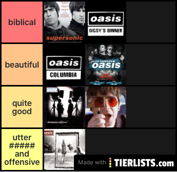 oasis songs ranked