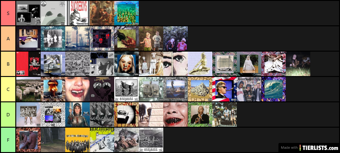 Official Brayden $uicideboy$ Tier List