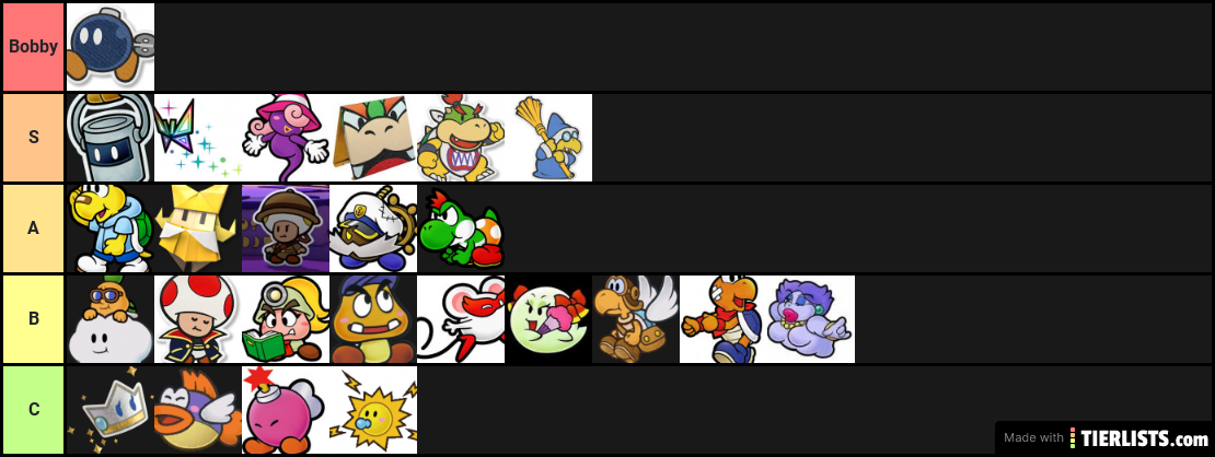 Paper Mario Partner Tier List