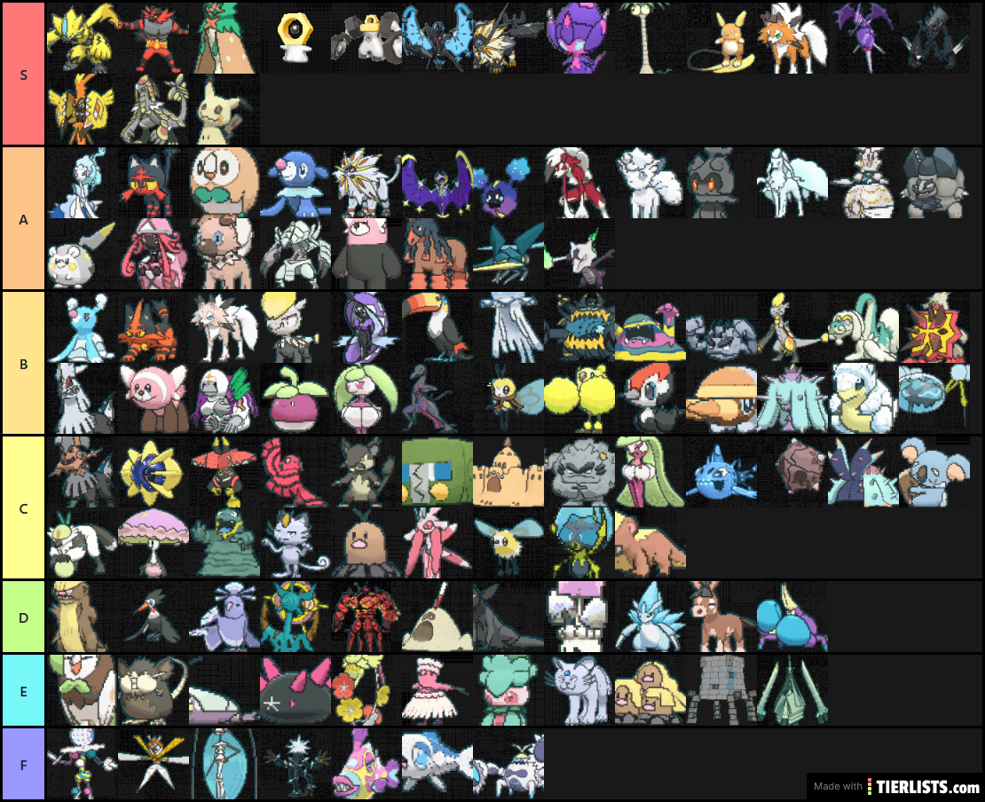 Pokemon 7th Gen Ranked