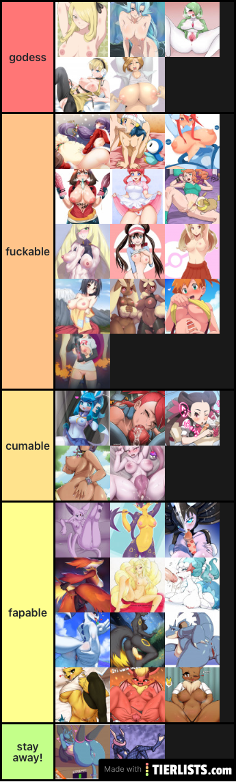 pokemon girls/mons sex tier