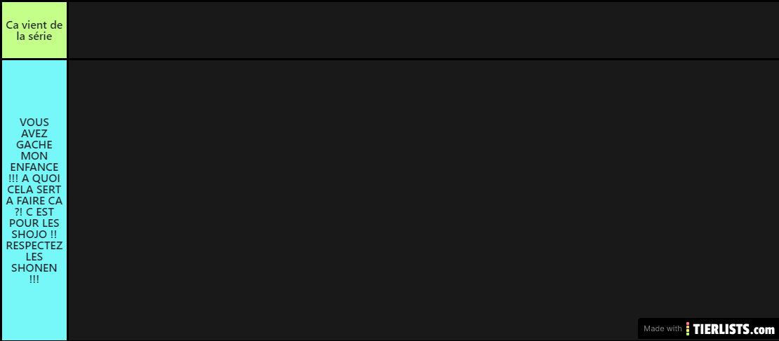 POURQUOI CETTE TIER LIST ?!