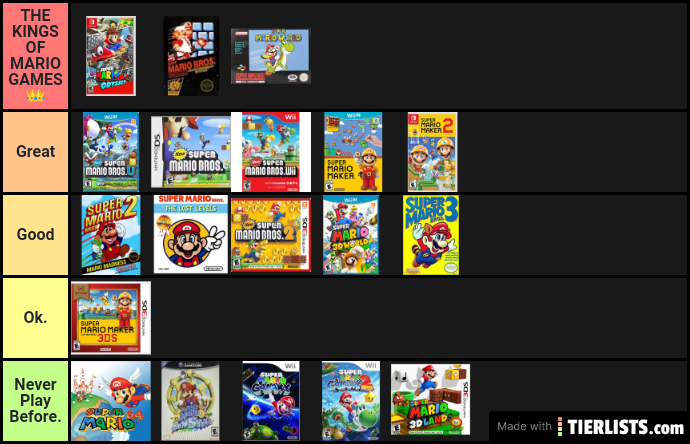 Ranking: Mario Games