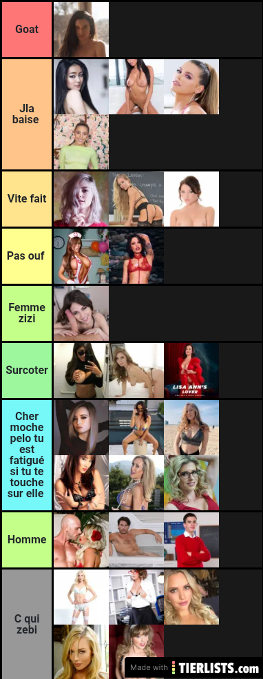 Sah c la tier list de ta mère la pute