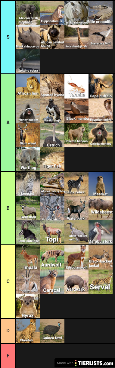 Savanna tier list