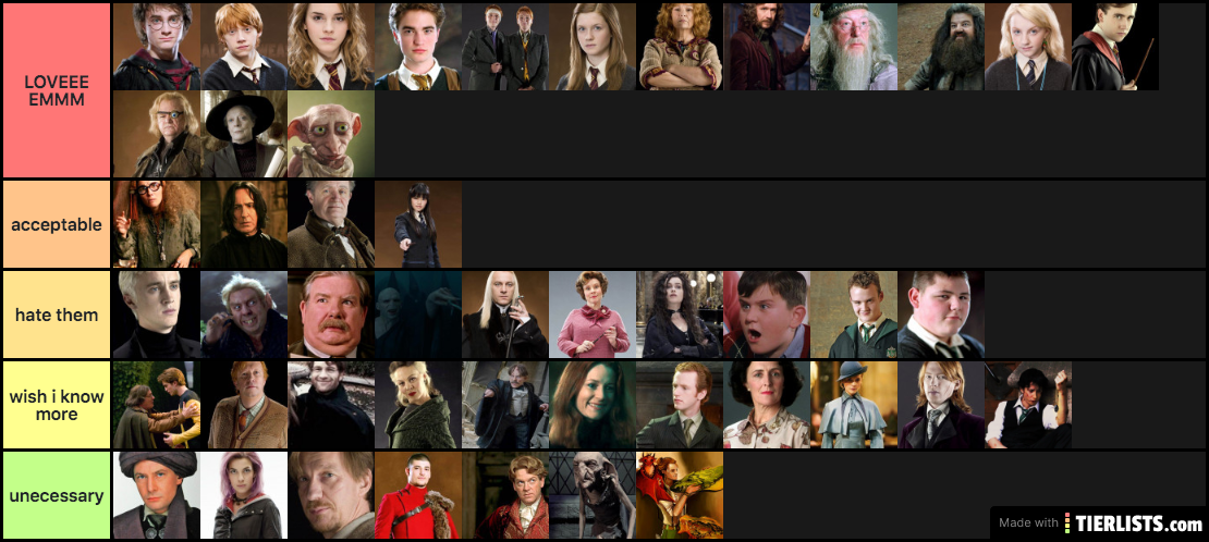 Semir's Harry Potter Tier