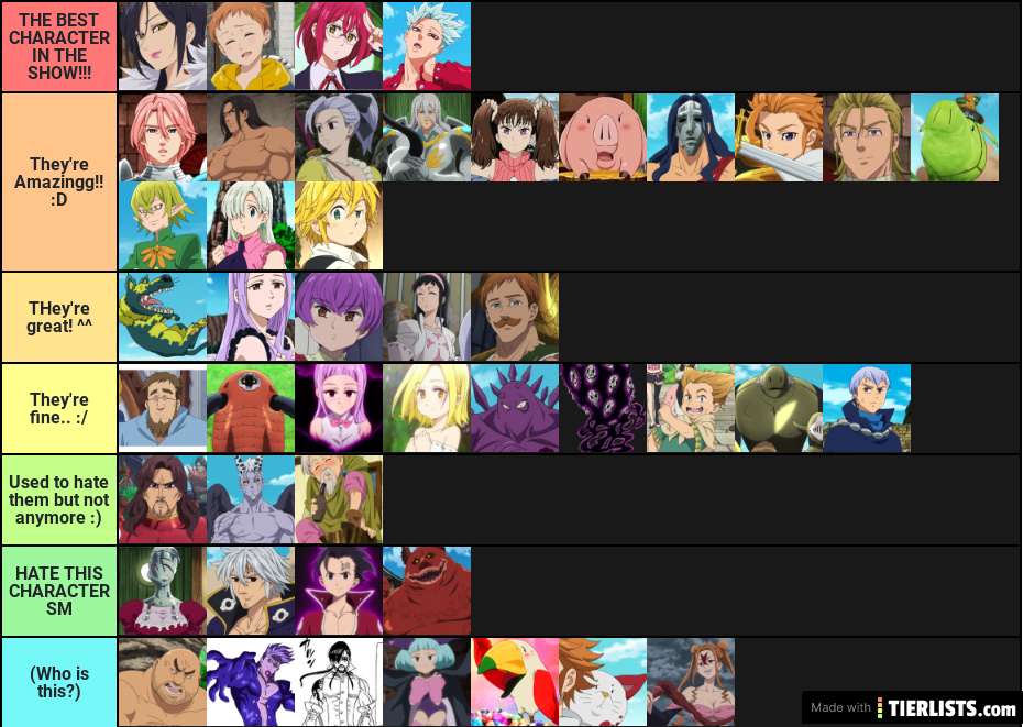 Seven Deadly Sins Tier List